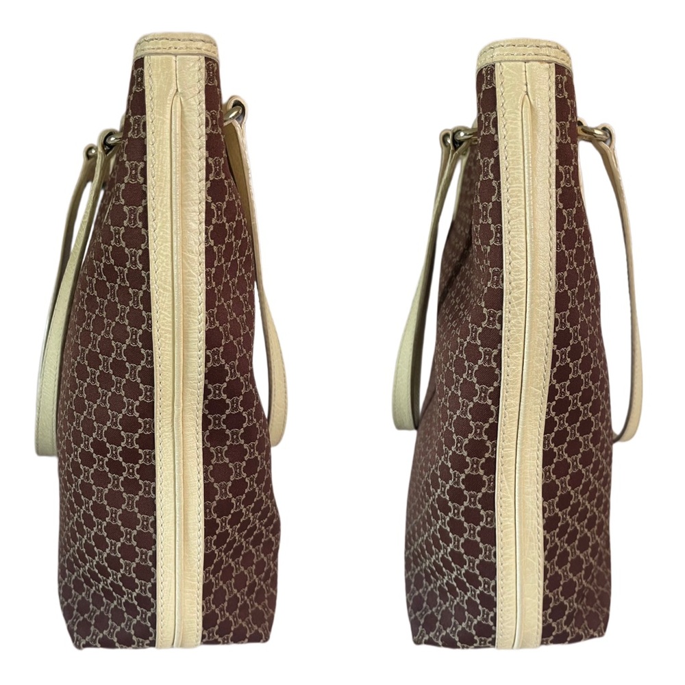 Vintage Rare Celine Macadam Small Brown Canvas Shoulder Bag - Picture 9 of 17